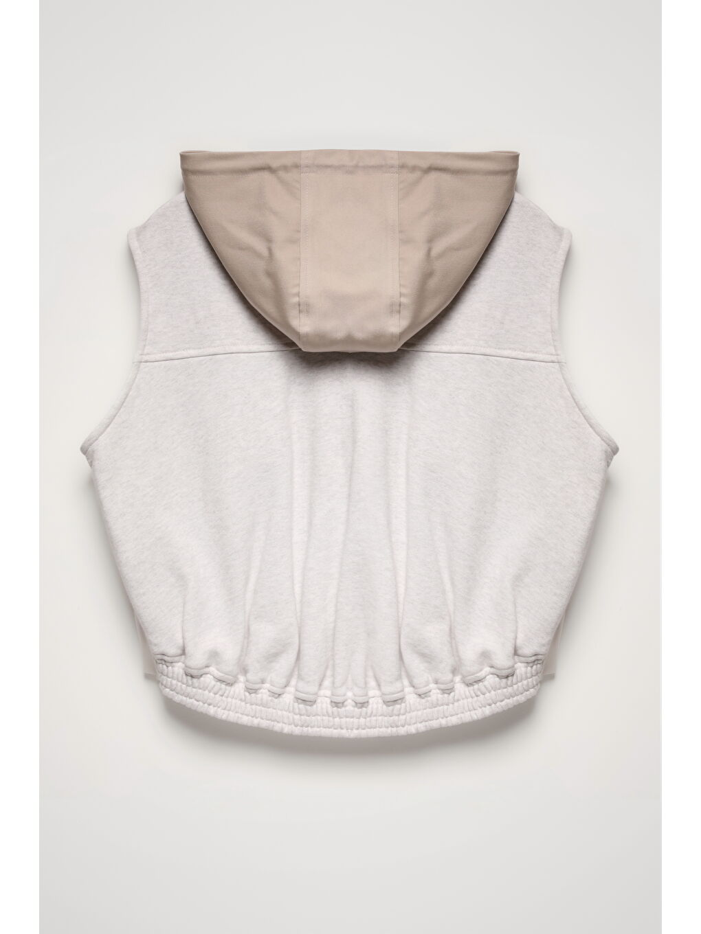 Kapüşonlu Büyük Cepli Yelek Ceket Bej-3