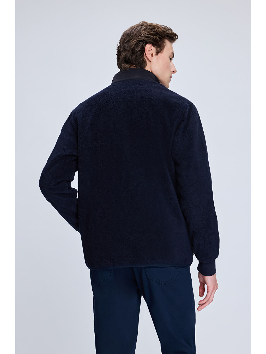 Lacivert Regular Fit Hakim Yaka Baharlık Mont-3