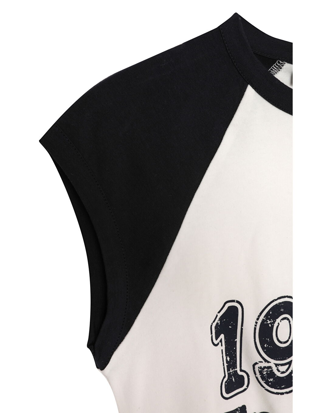 Yanı Büzgülü Kolsuz Tişört Ekru-1