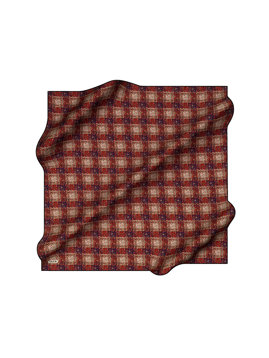 Kırmızı 90X90 İpek Krep Saten Eşarp-1