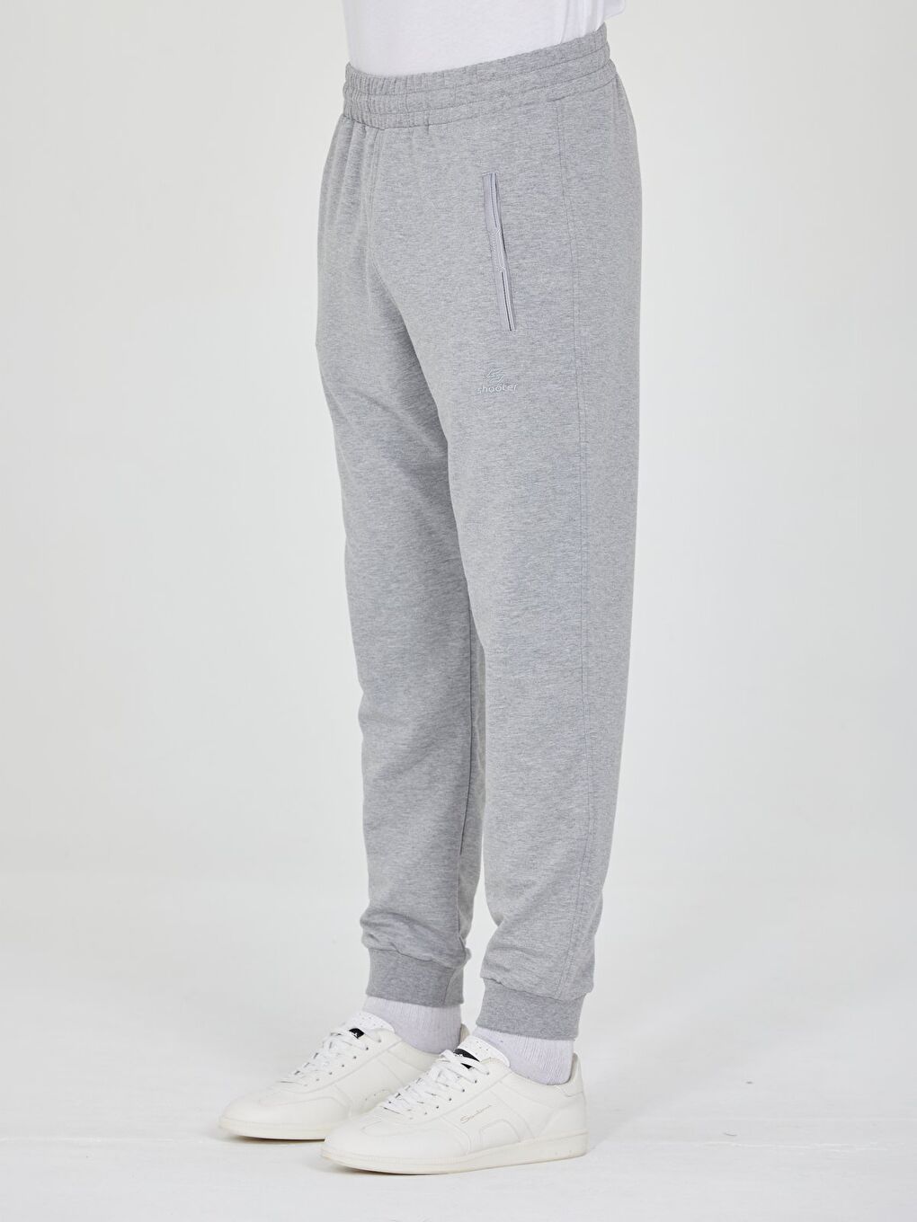 Gri Erkek Eşofman Altı Fermuarlı Cepli Slim Fit Paça Ribanalı Spor Eşofman-3