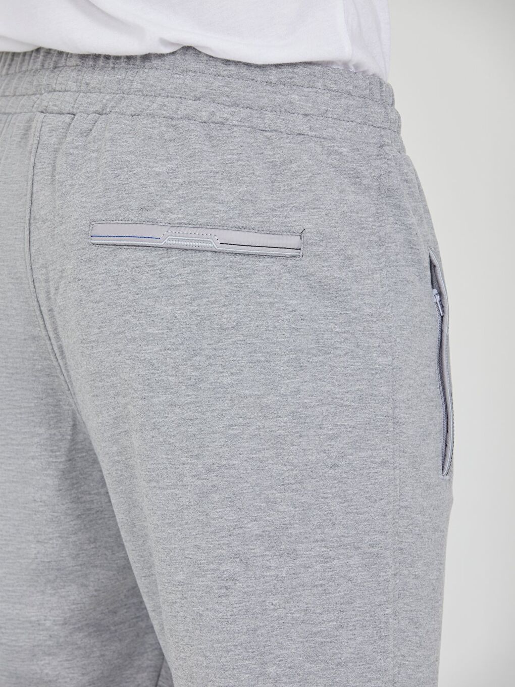 Gri Erkek Eşofman Altı Fermuarlı Cepli Slim Fit Paça Ribanalı Spor Eşofman-6