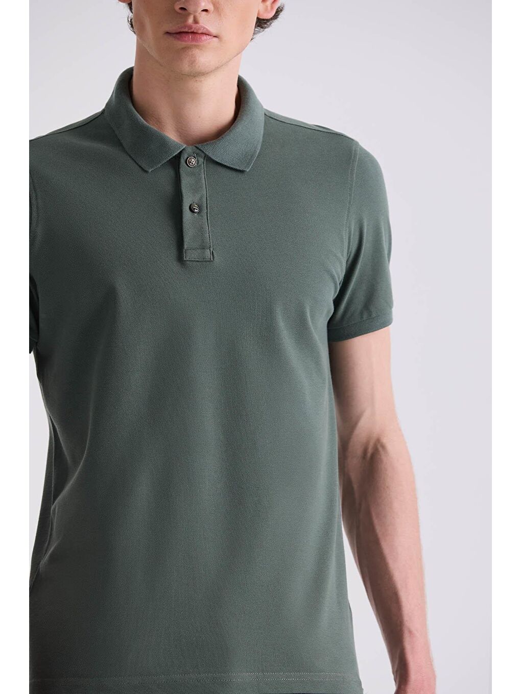 Haki Slim Fit Polo Yaka T-Shirt-2