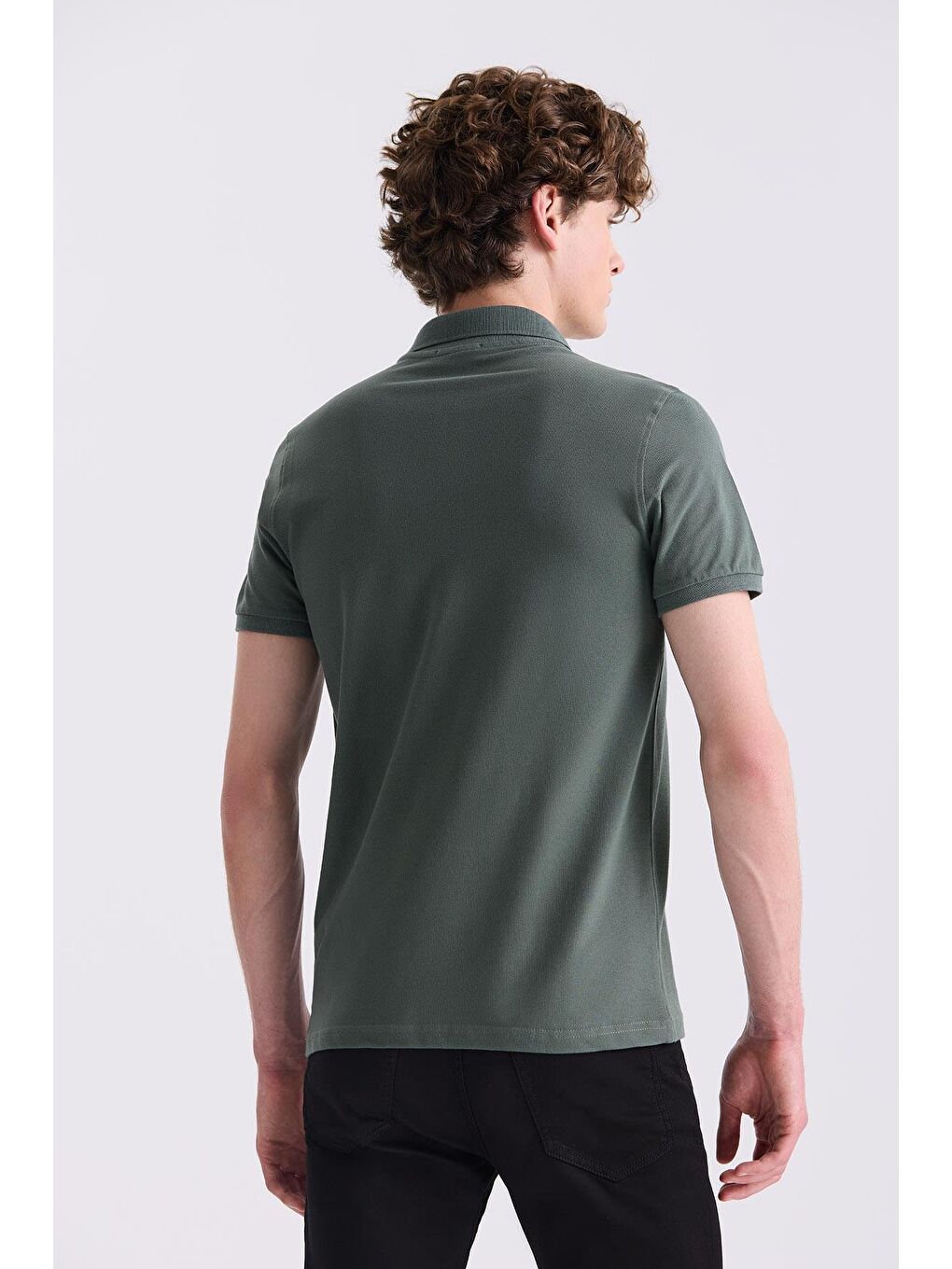 Haki Slim Fit Polo Yaka T-Shirt-3