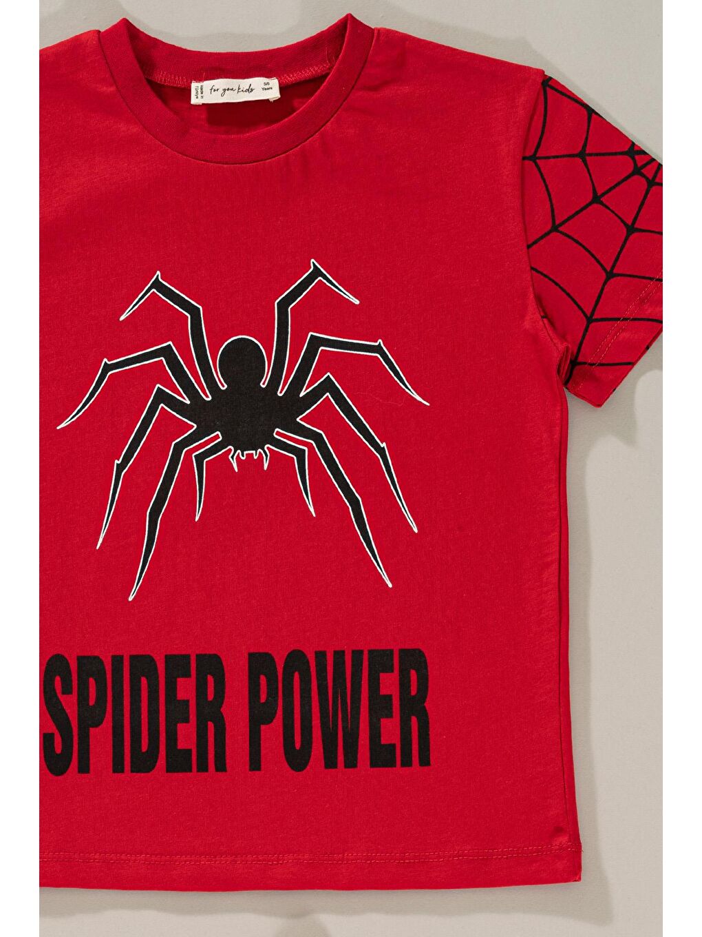 For You Kids Kırmızı Spider Power Baskılı Kırmızı Alt Üst Takım - 1