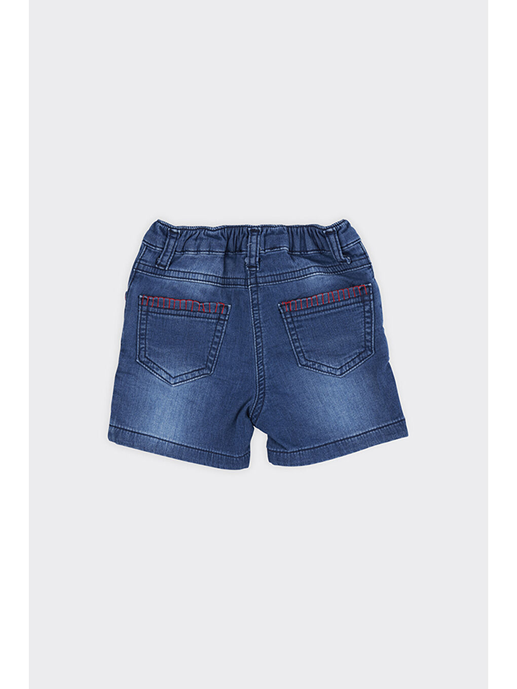 Kız Bebek Cebi Nakış Detaylı Mavi Jean Şort-1
