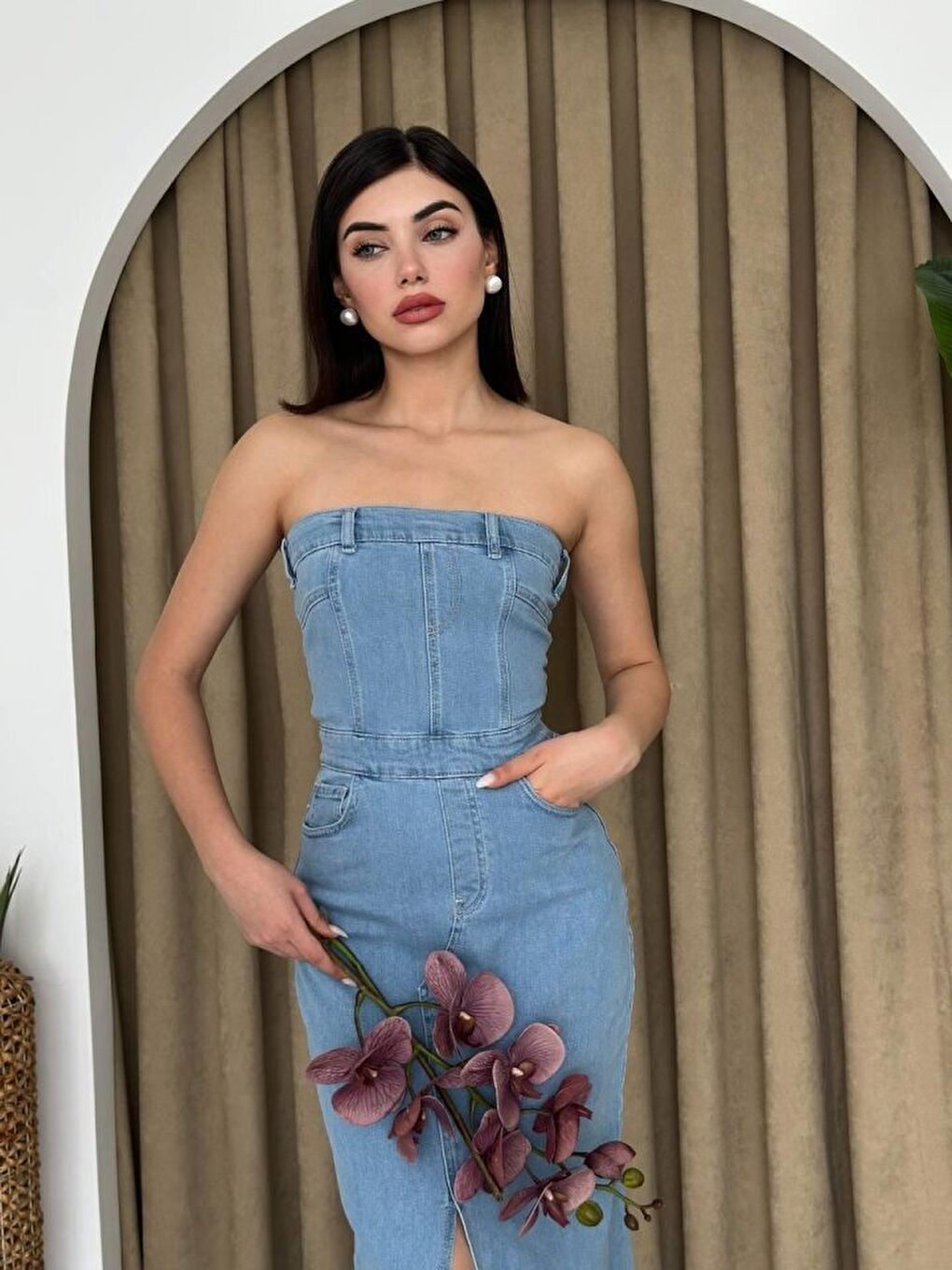 Mavi Sonic Straplez Elbise-2