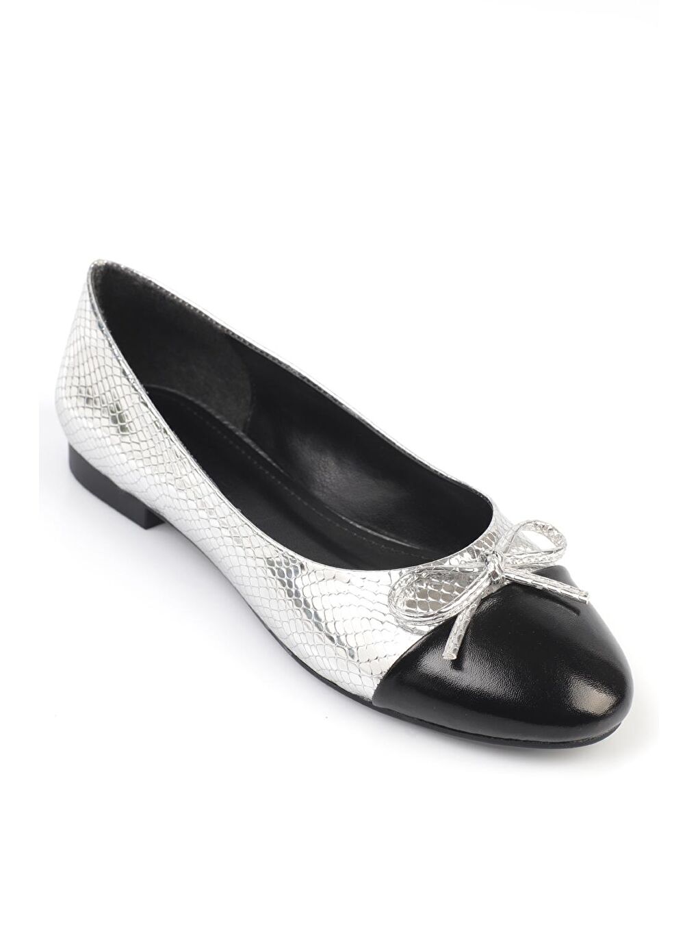 Gri Yuvarlak Burunlu İki Parçalı Kadın Babet-3