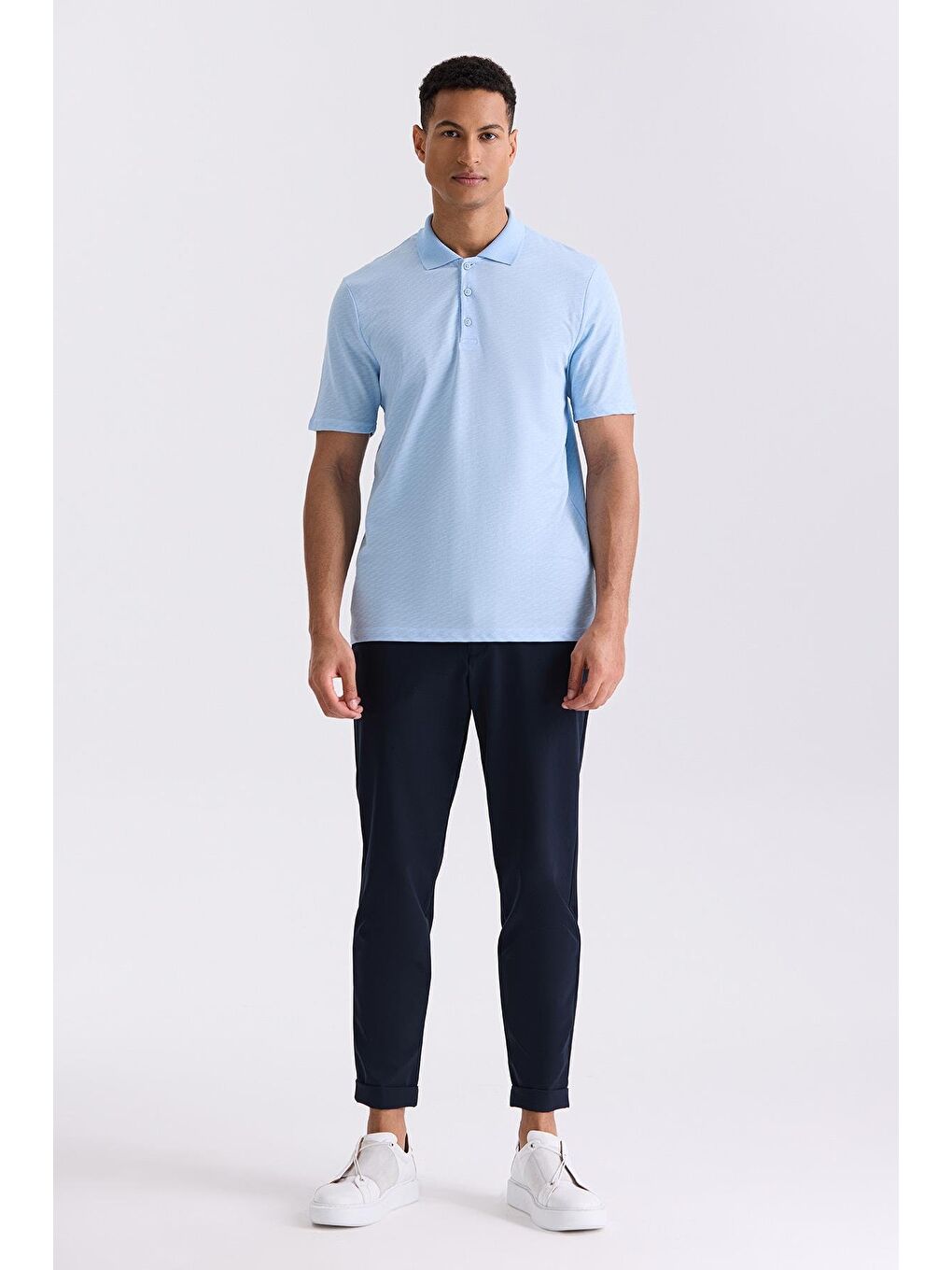 Mavi Regular Fit Desenli Polo Yaka T-Shirt-1