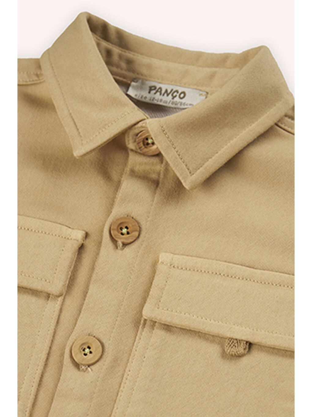 Erkek Bebek Cep Detaylı Ceket Bej Gömlek-2