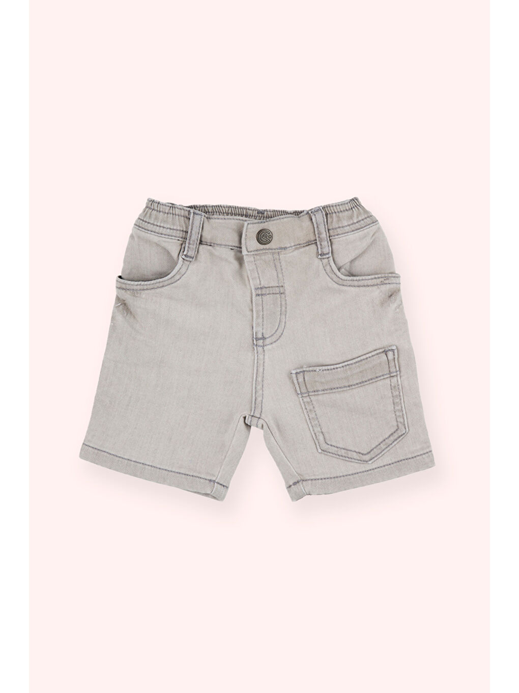 Erkek Bebek Gri Jean Şort