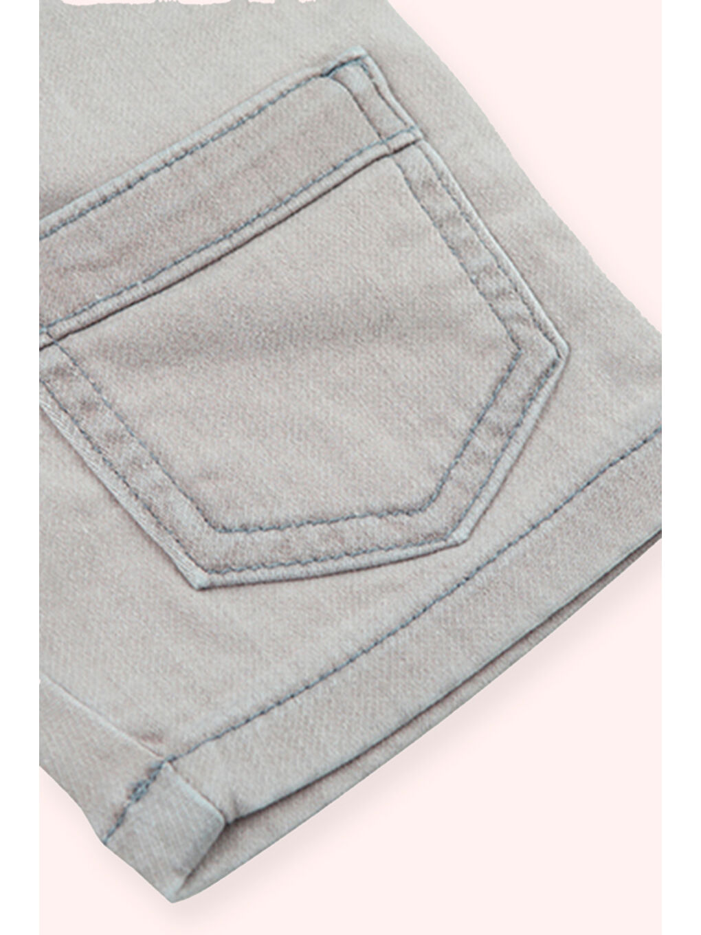 Erkek Bebek Gri Jean Şort-1