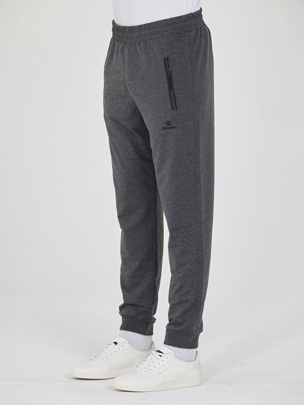 Antrasit Erkek Eşofman Altı Fermuarlı Cepli Slim Fit Paça Ribanalı Spor Eşofman-1