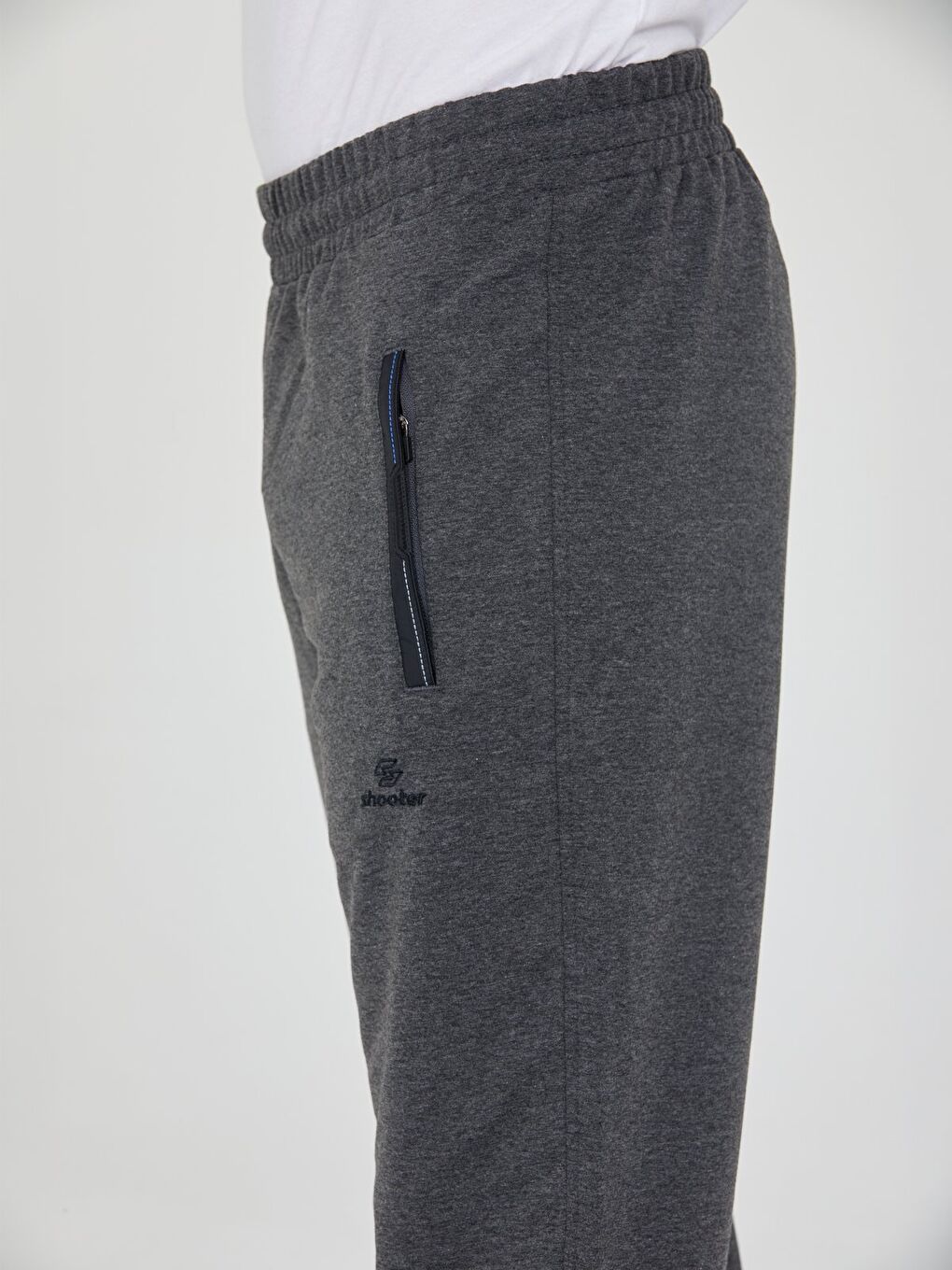 Antrasit Erkek Eşofman Altı Fermuarlı Cepli Slim Fit Paça Ribanalı Spor Eşofman-2