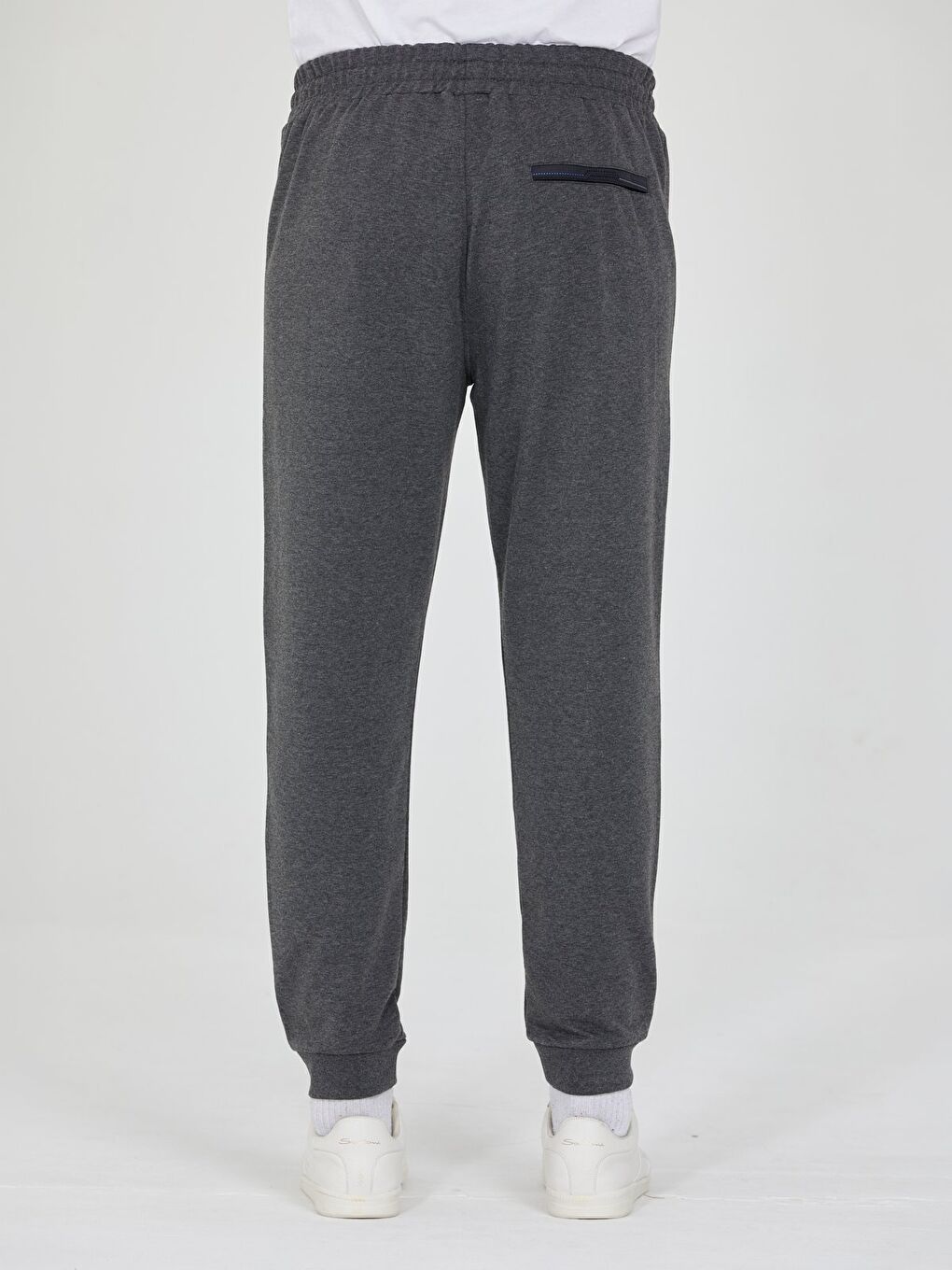 Antrasit Erkek Eşofman Altı Fermuarlı Cepli Slim Fit Paça Ribanalı Spor Eşofman-3