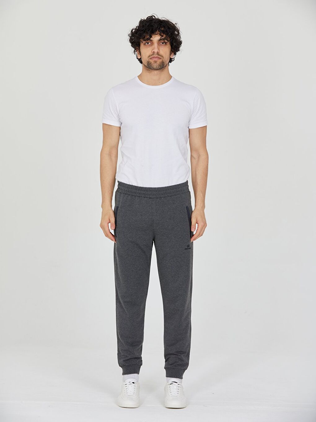 Antrasit Erkek Eşofman Altı Fermuarlı Cepli Slim Fit Paça Ribanalı Spor Eşofman-4