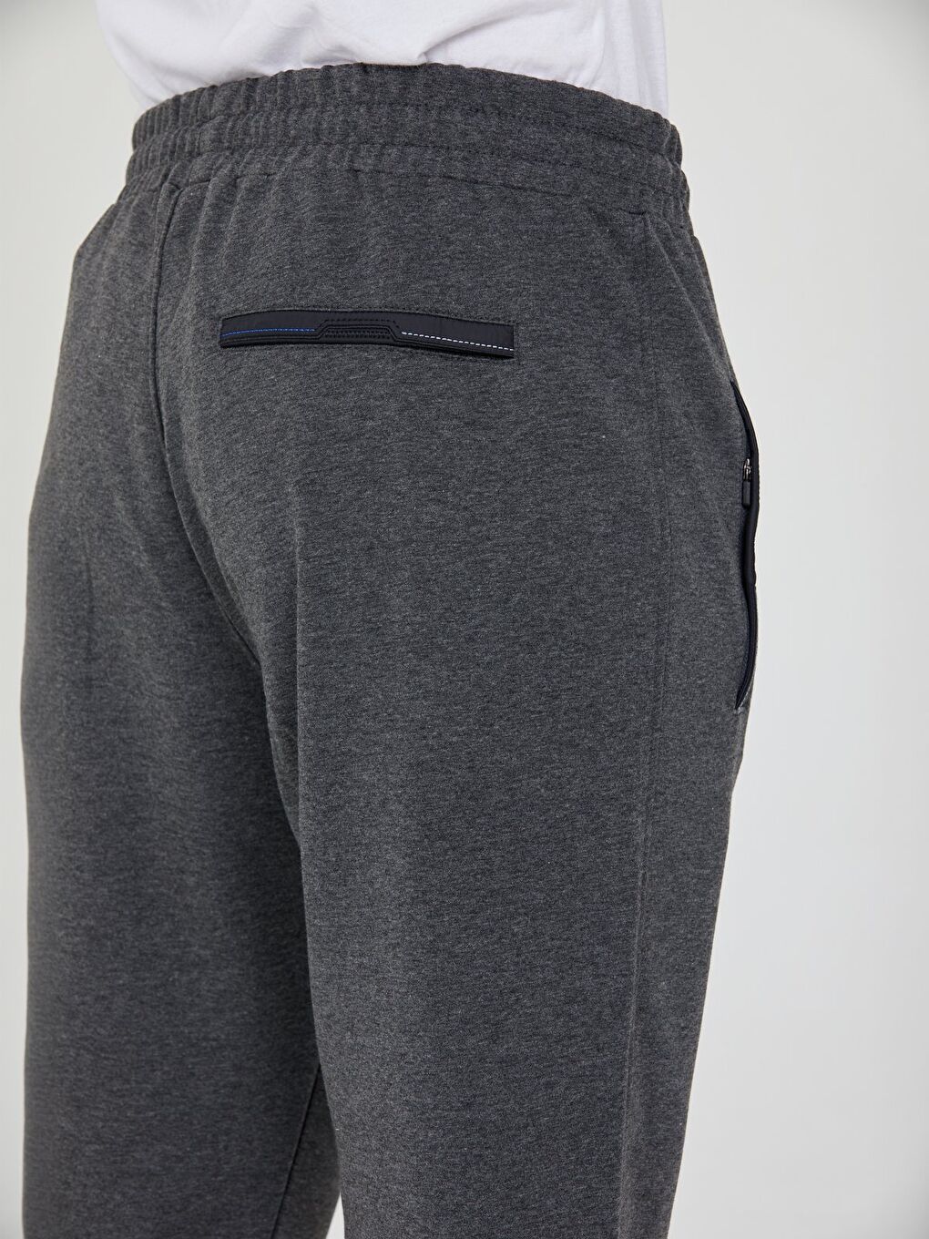 Antrasit Erkek Eşofman Altı Fermuarlı Cepli Slim Fit Paça Ribanalı Spor Eşofman-6