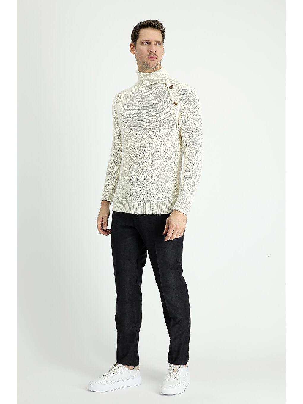 Antrasit Yünlü Klasik Kumaş Pantolon