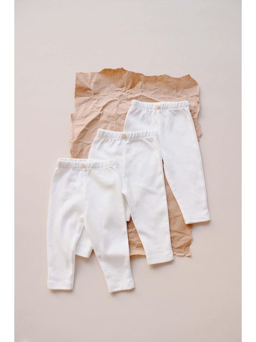 Beyaz 3Lü Penye Bebek Tayt Model 1-1