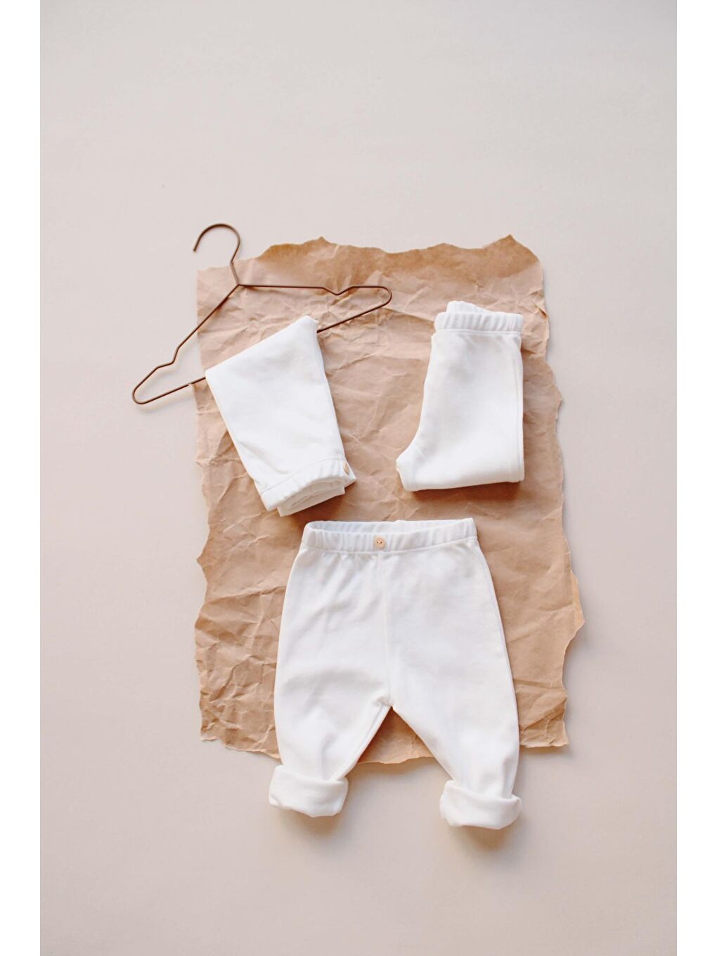 Beyaz 3Lü Penye Bebek Tayt Model 1-2