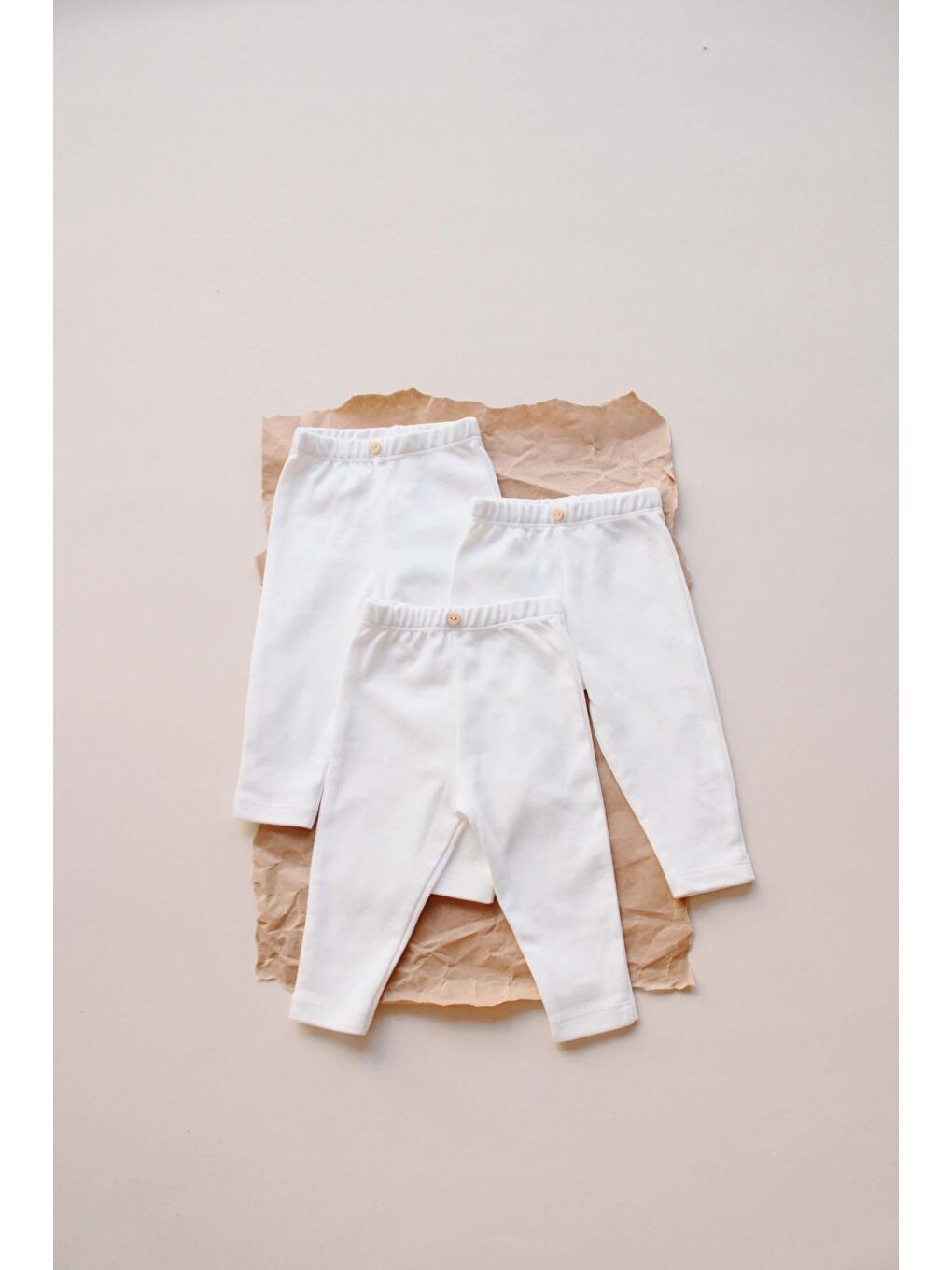 Beyaz 3Lü Penye Bebek Tayt Model 1-3