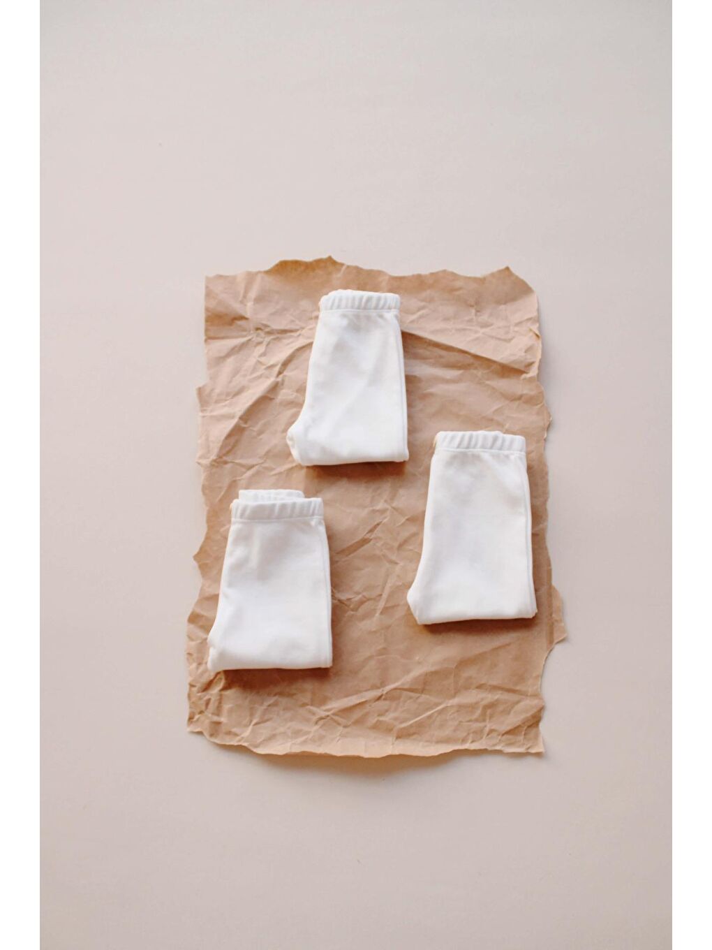 Beyaz 3Lü Penye Bebek Tayt Model 1-5