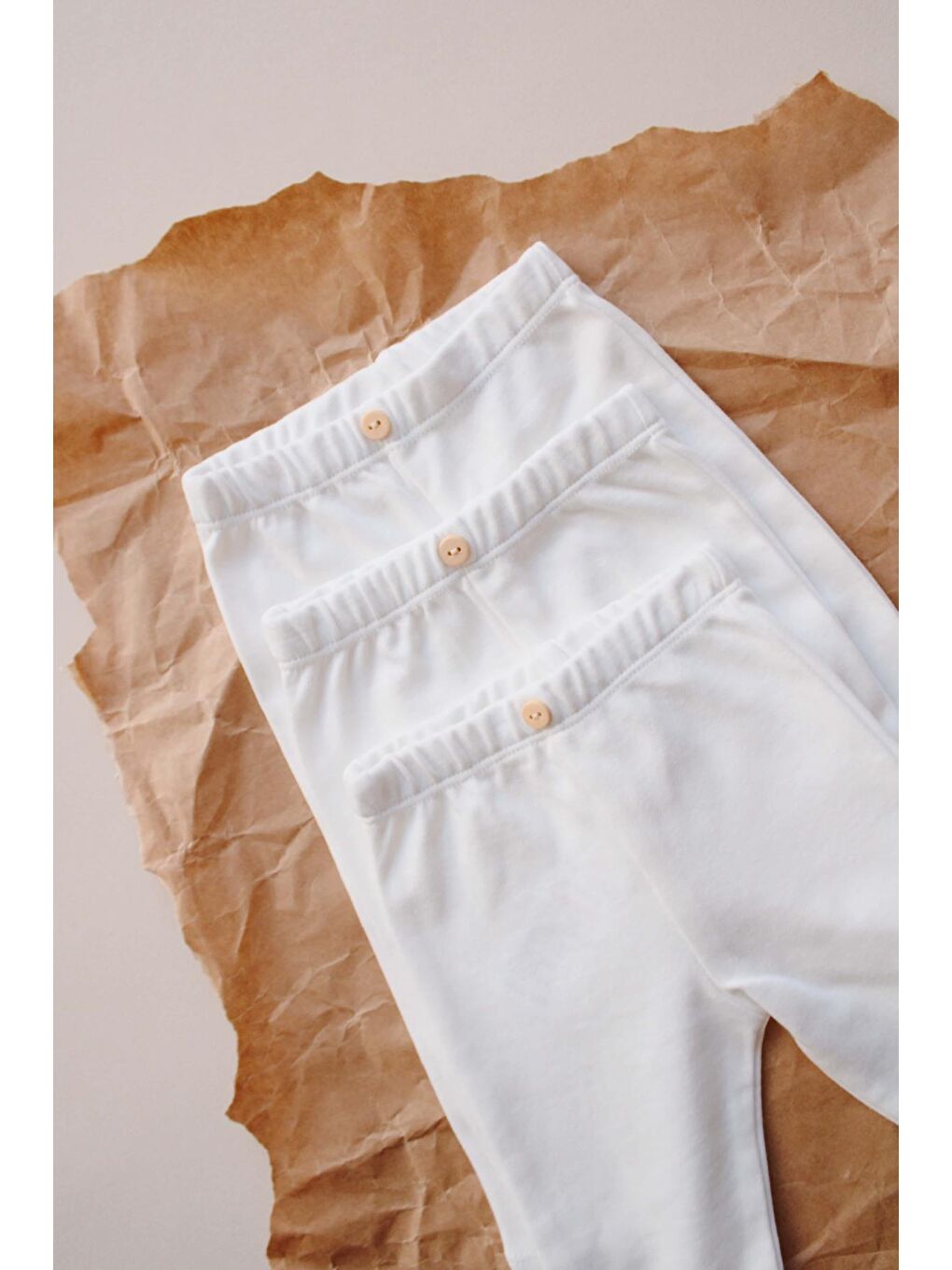 Beyaz 3Lü Penye Bebek Tayt Model 1-6