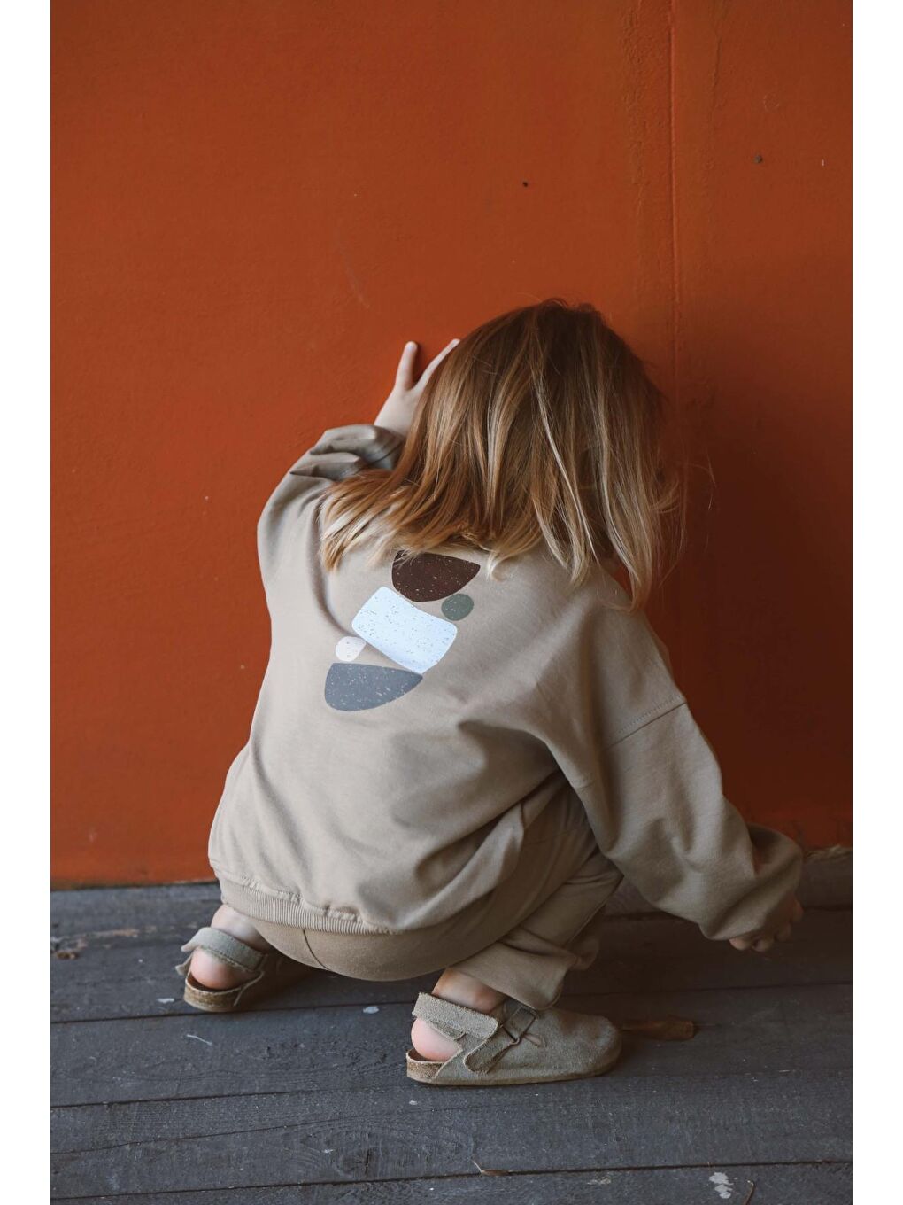 Bej Vizon Sırt Baskılı Mevsimlik Eşofman Takımı-3