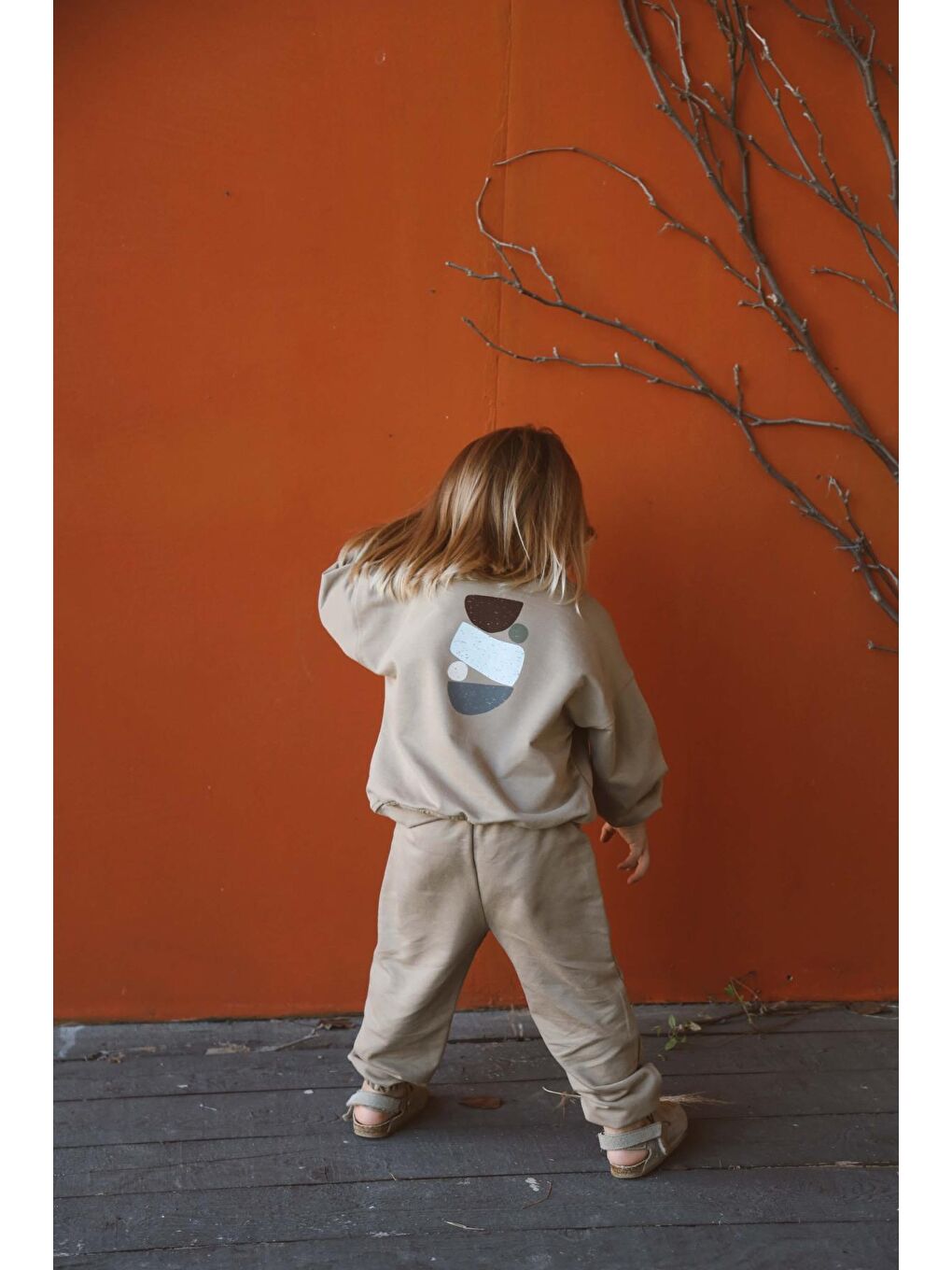 Bej Vizon Sırt Baskılı Mevsimlik Eşofman Takımı-6