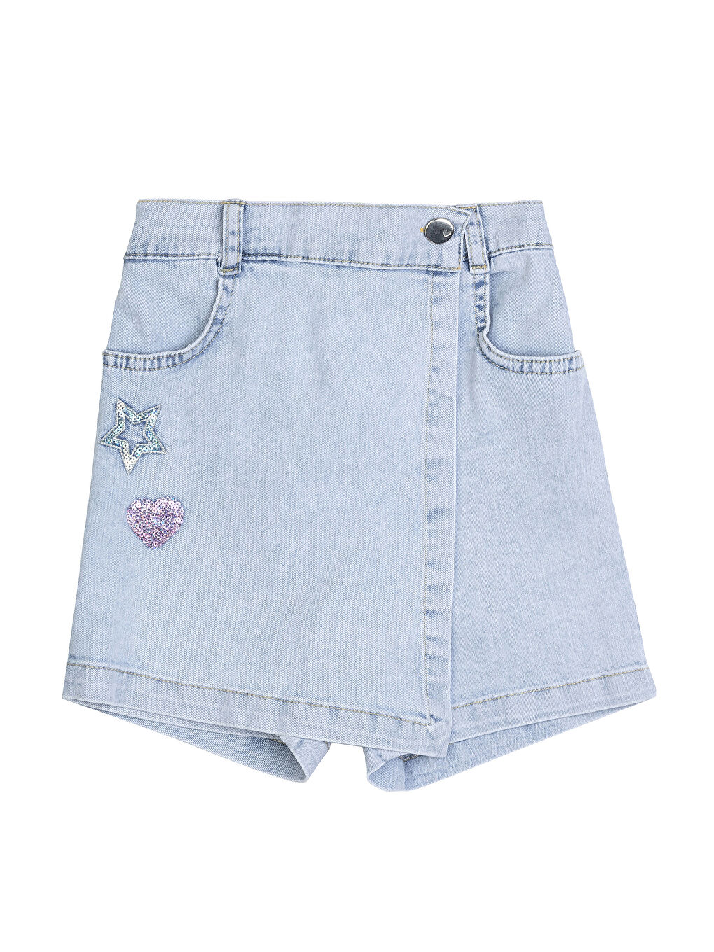 Kız Çocuk Denim Pantolon 2 Yaş-6 Yaş Mavi-1