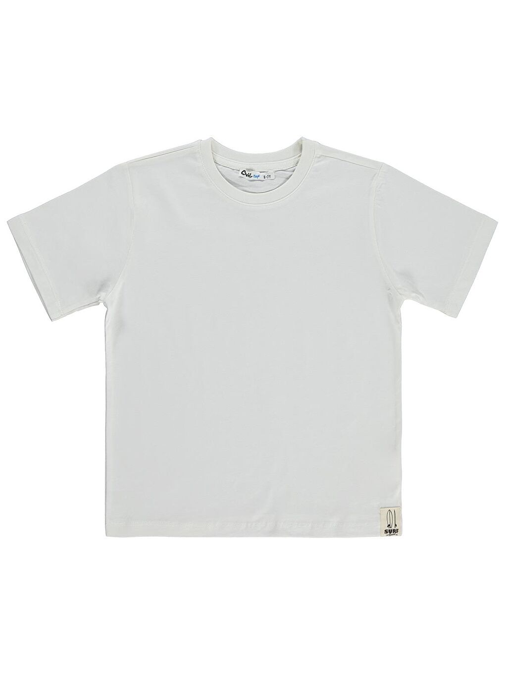 Boys Basic Surf Etiketli 6-9 Yaş Tişört - Kırık Beyaz