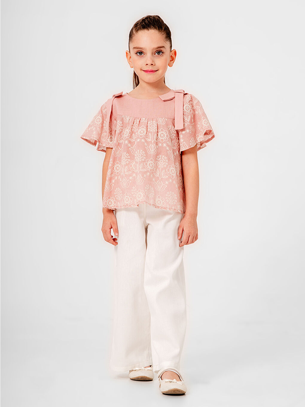 Pembe Kız Çocuk Takım2-5 Yaş Pudra