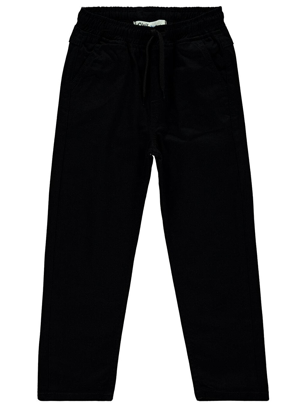 Boys Beli Lastikli Chino 10-13 Yaş Pantolon - Siyah