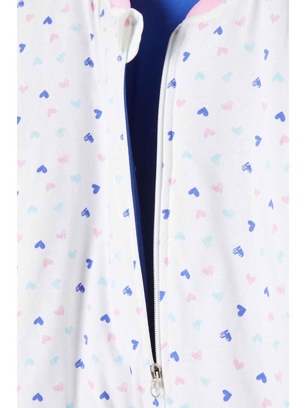 Beyaz Kalp Desenli Kız Çocuk Uyku Tulumu 16360-1