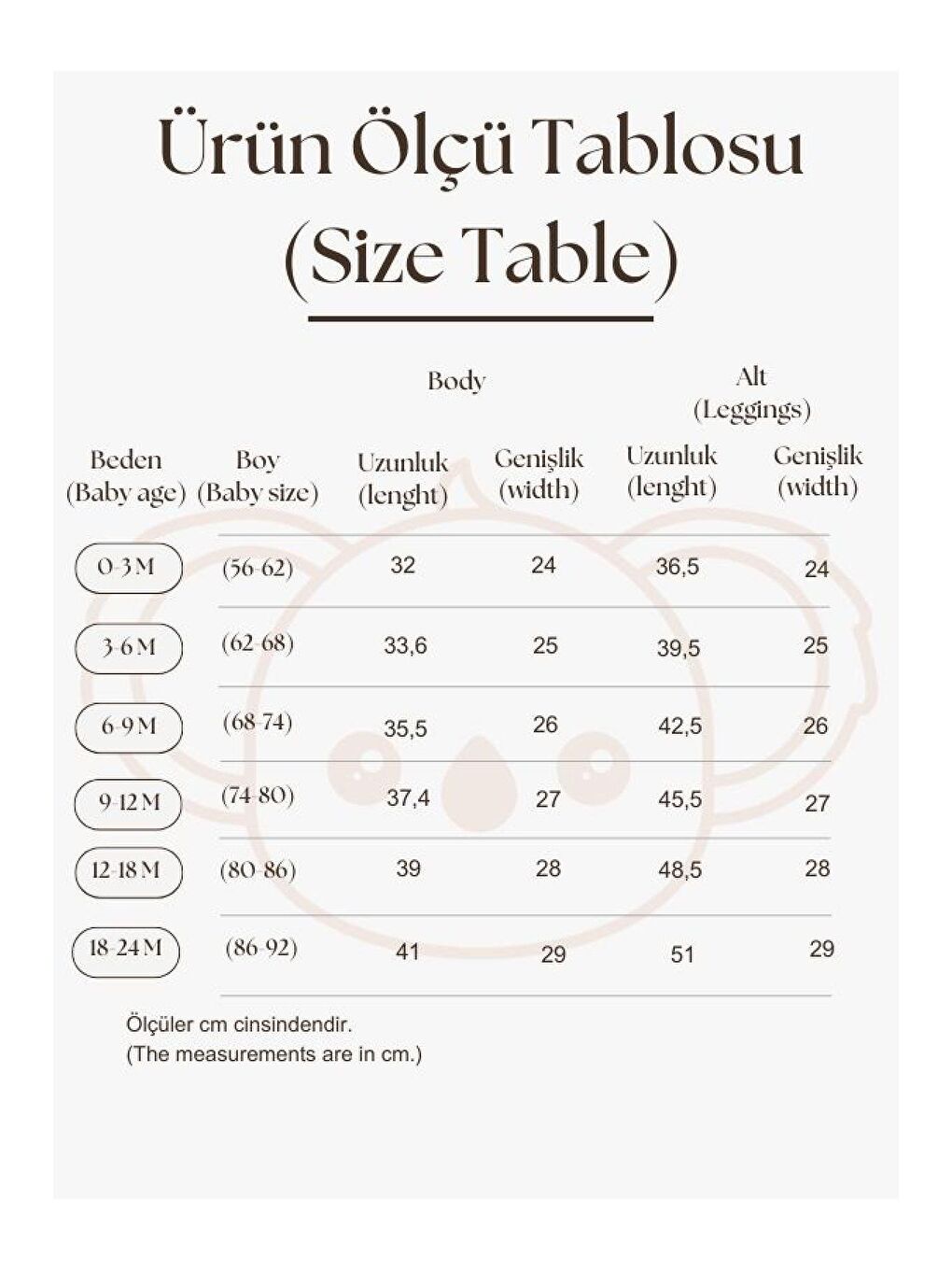 Ekru Tavşan Desenli Fırfırlı Body Tayt Takım-3