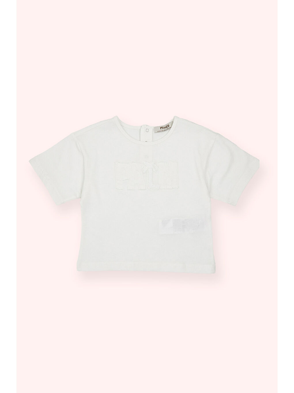 Erkek Bebek Nakış Detaylı Ekru Tişört