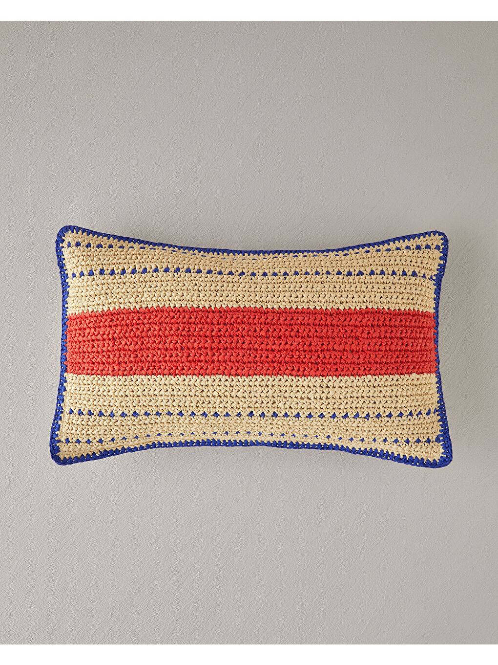 Bej Hasır Dekoratif Kırlent Naturel