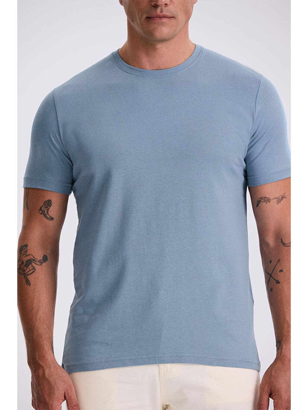 Mavi %100 Pamuk Slim Fit Bisiklet Yaka Basic T-Shirt-2