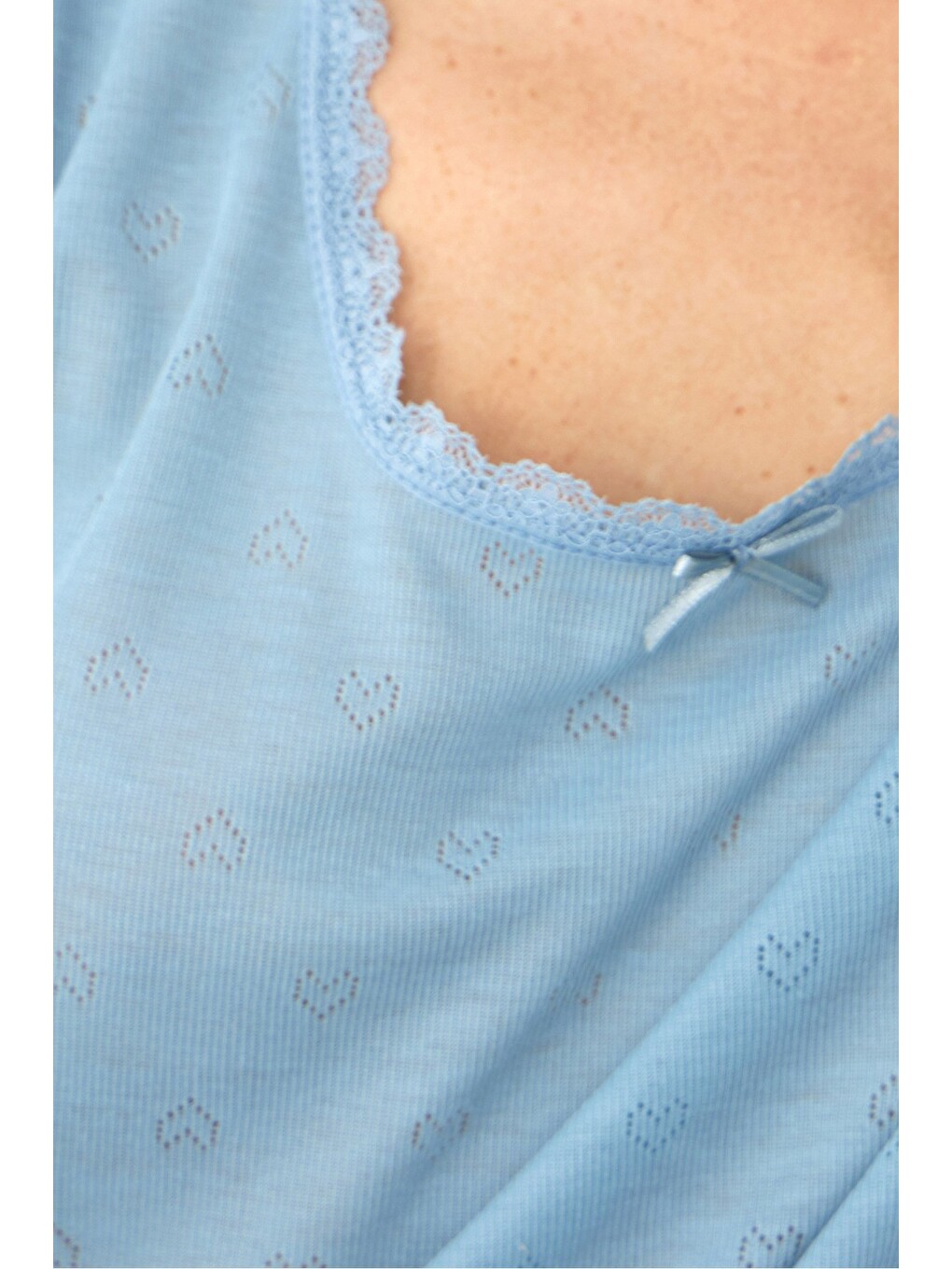 İndigo Pointel Ajurlu/delikli Örme Pijama Takım7893-1