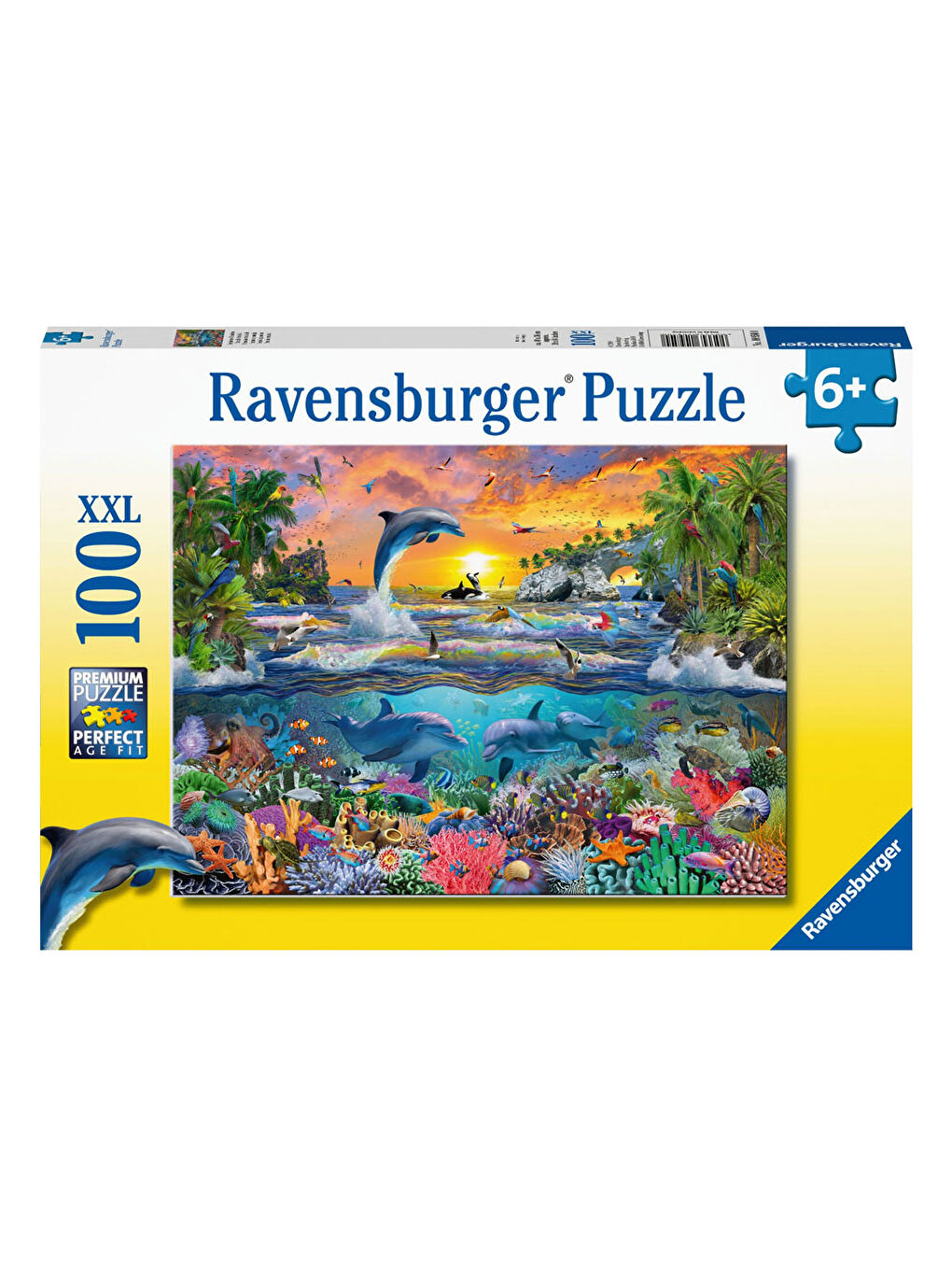 Ravensburger Renksiz Çocuk Puzzle 100 Parça Puzzle Tropik Cennet 109500 - 1