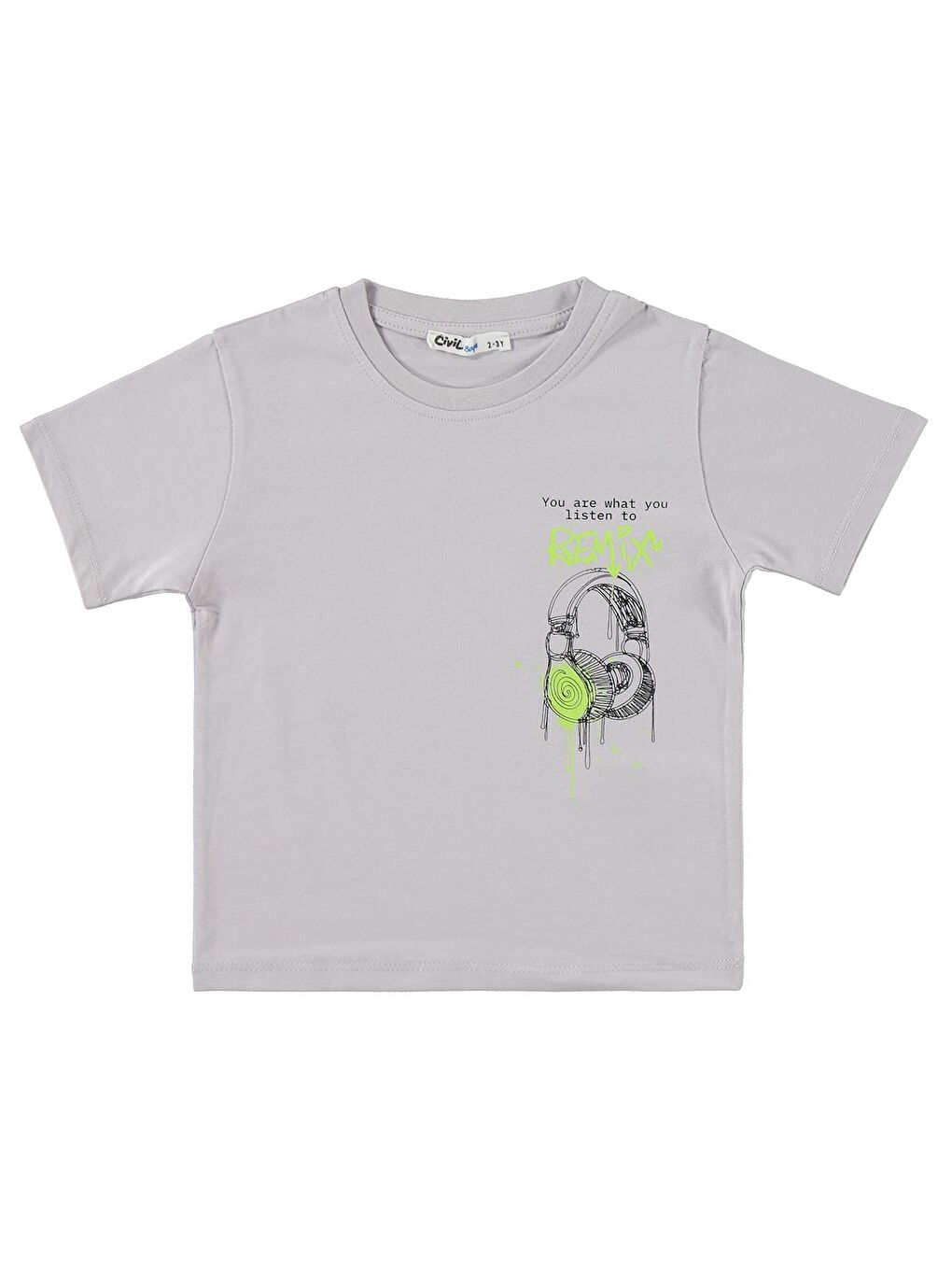 Kahverengi Boys Kulaklık Baskılı 3'lü Set 2-5 Yaş Tişört - Standart-2