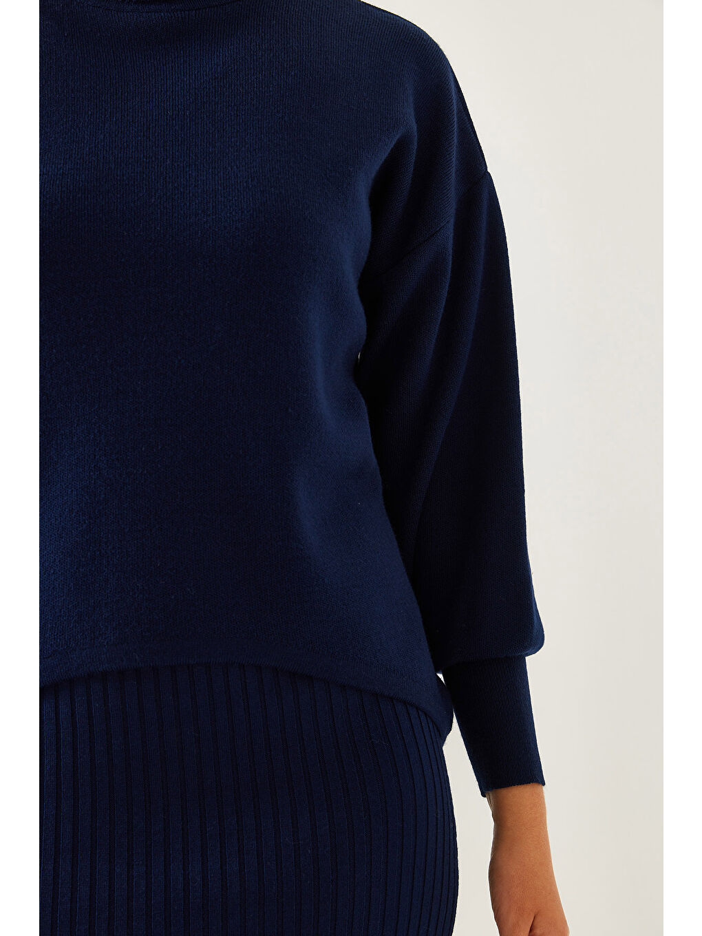 Lacivert Kadın İkili Triko Takım-3