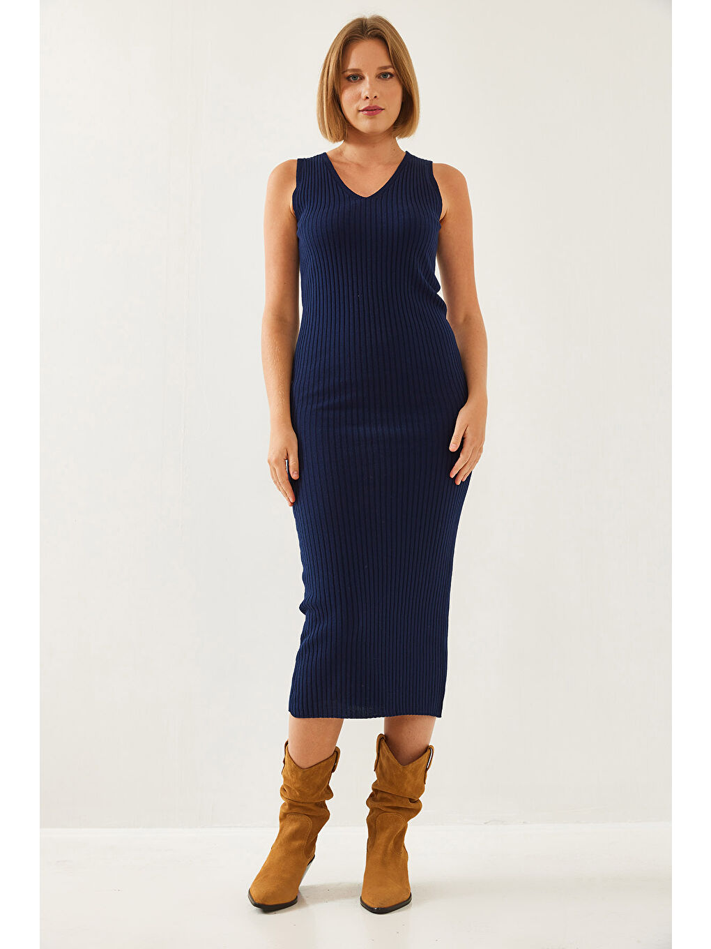 Lacivert Kadın İkili Triko Takım-5