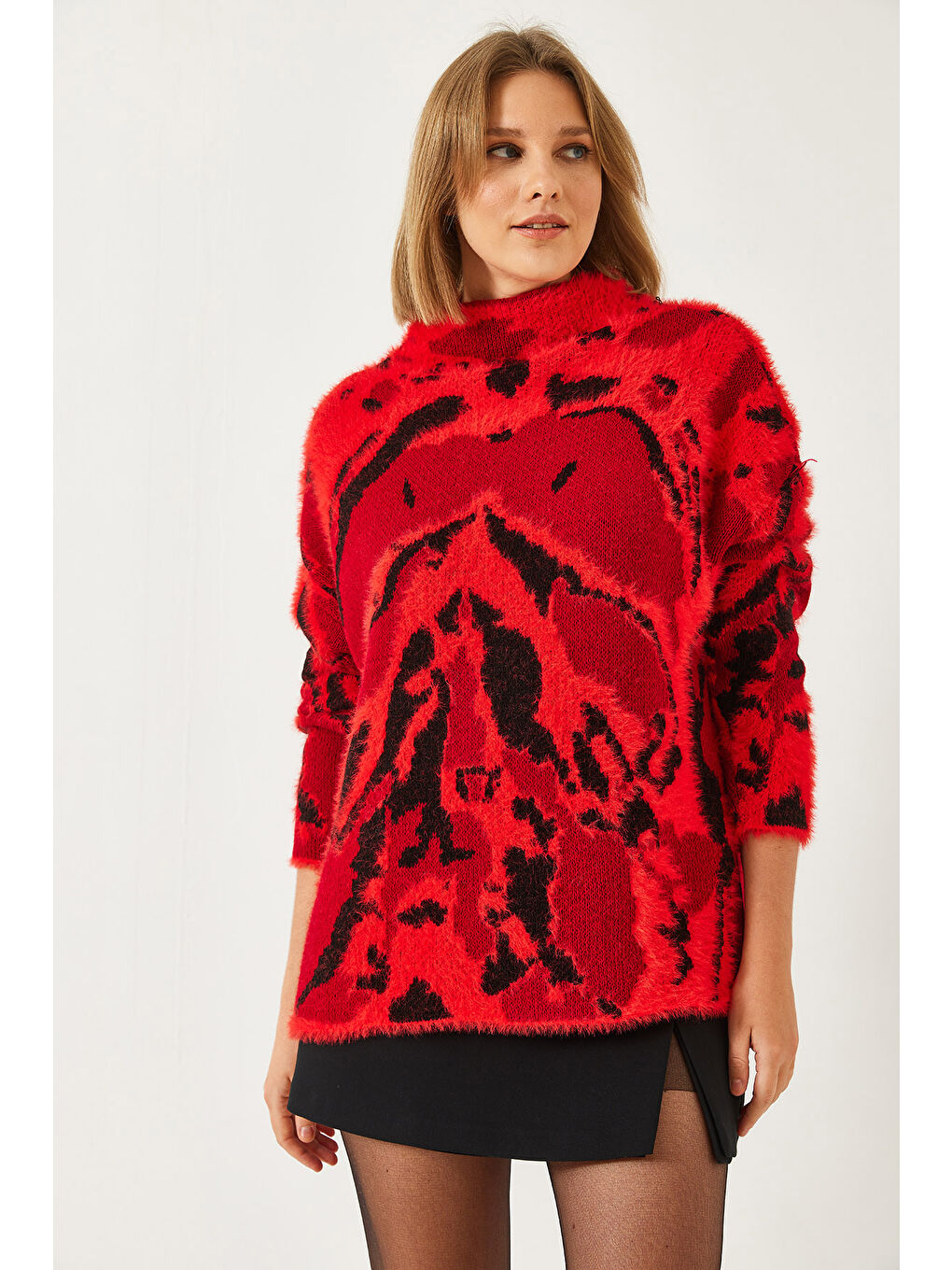 Kırmızı Kadın Sakal Kazak-1