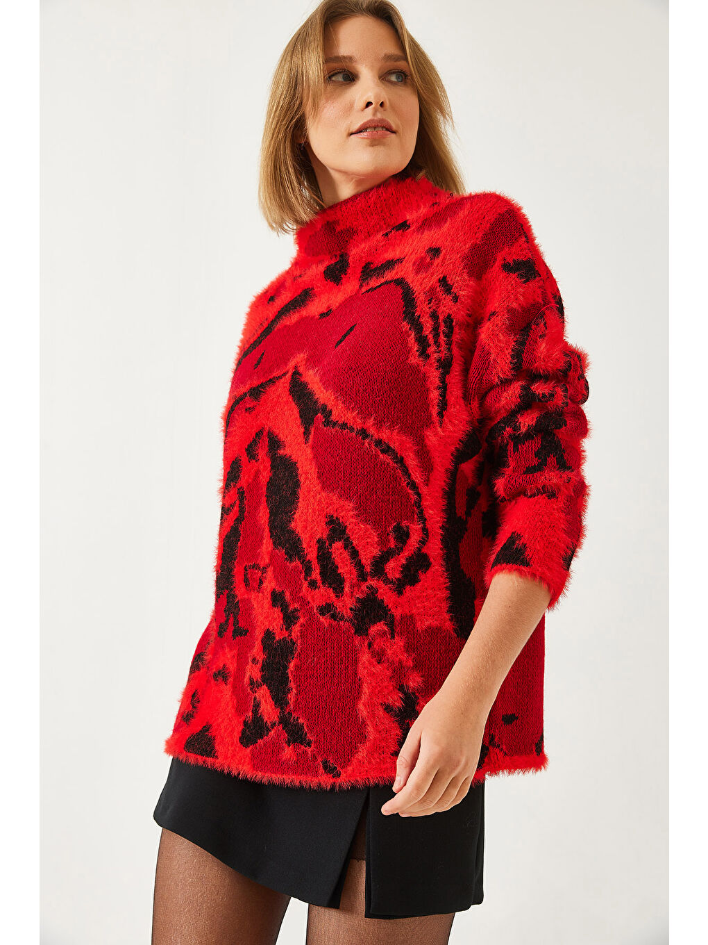 Kırmızı Kadın Sakal Kazak-2