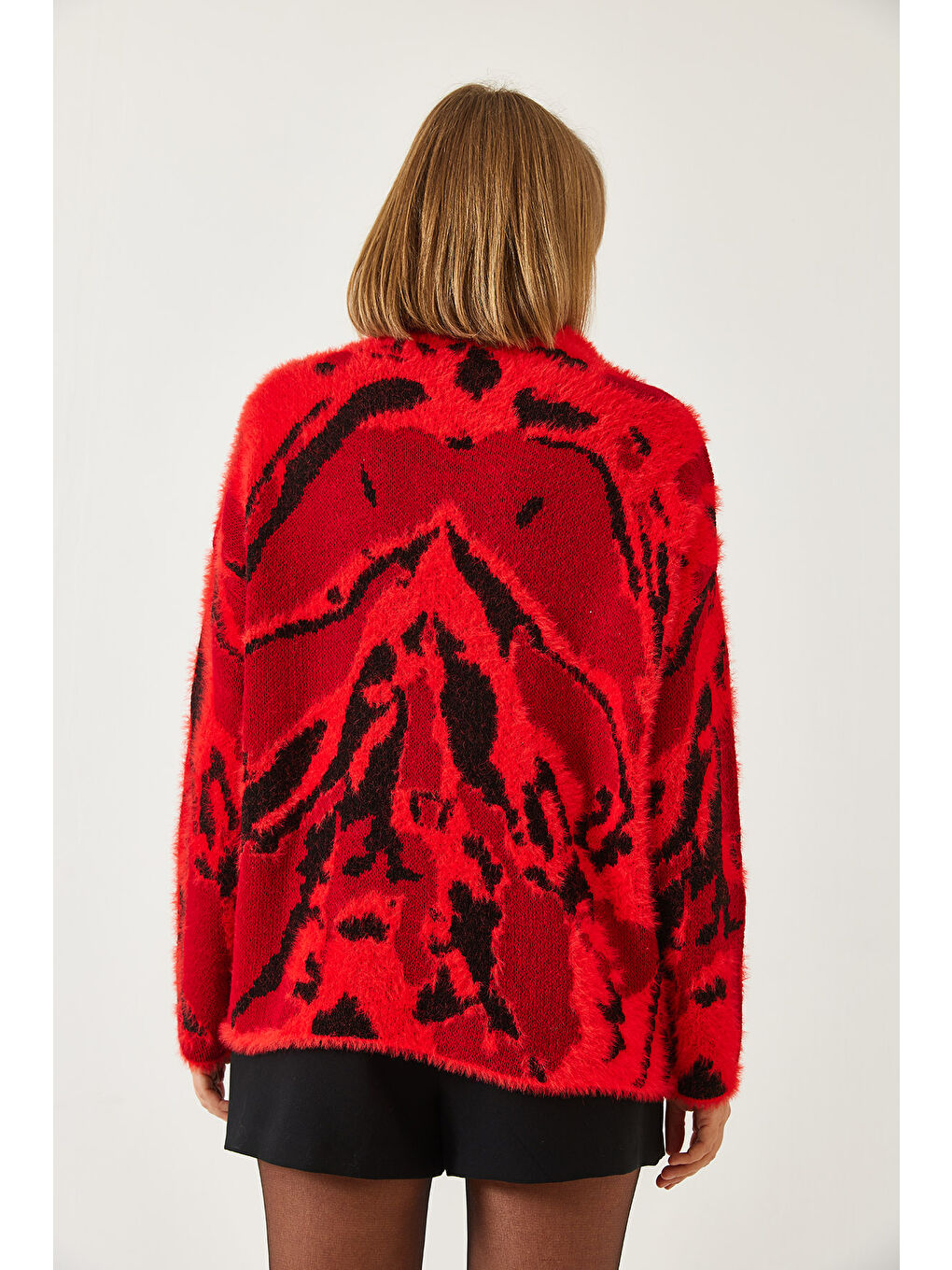 Kırmızı Kadın Sakal Kazak-5