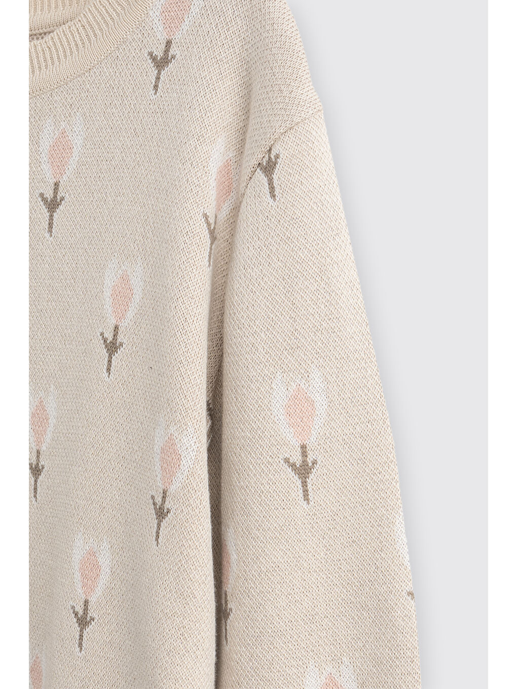 Kız Çocuk 2'li Triko Takım Bej-1