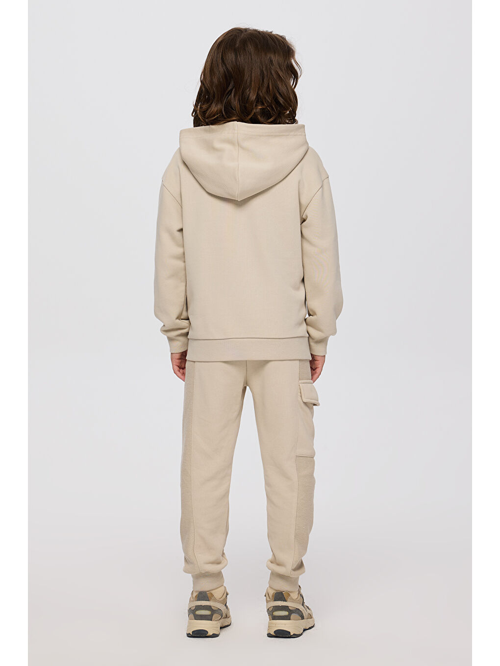 Bej Erkek Çocuk Kapüşonlu Sweatshirt Taş-7