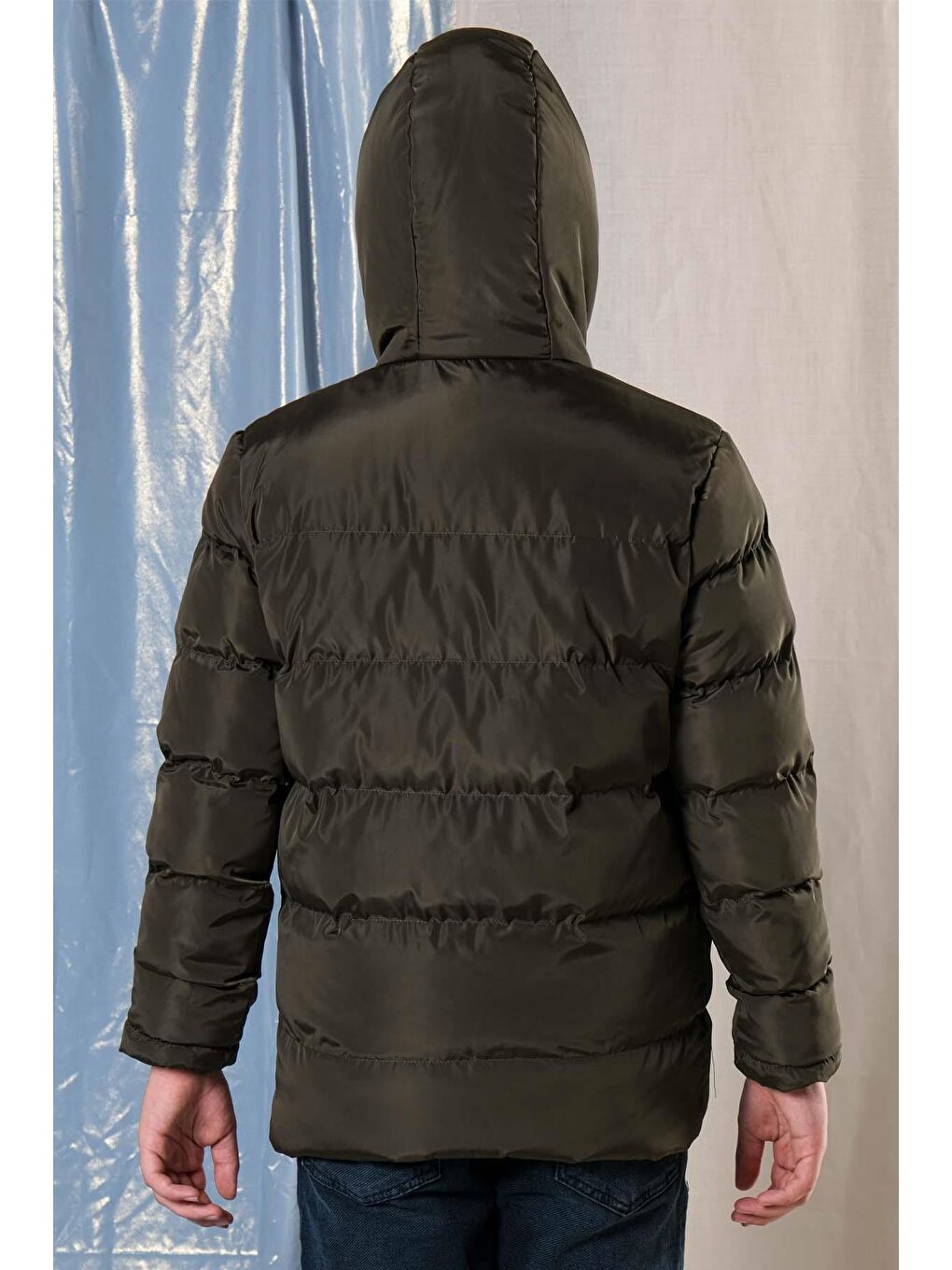 Haki Erkek Çoçuk Kalın Kışlık Şişme Mont-4