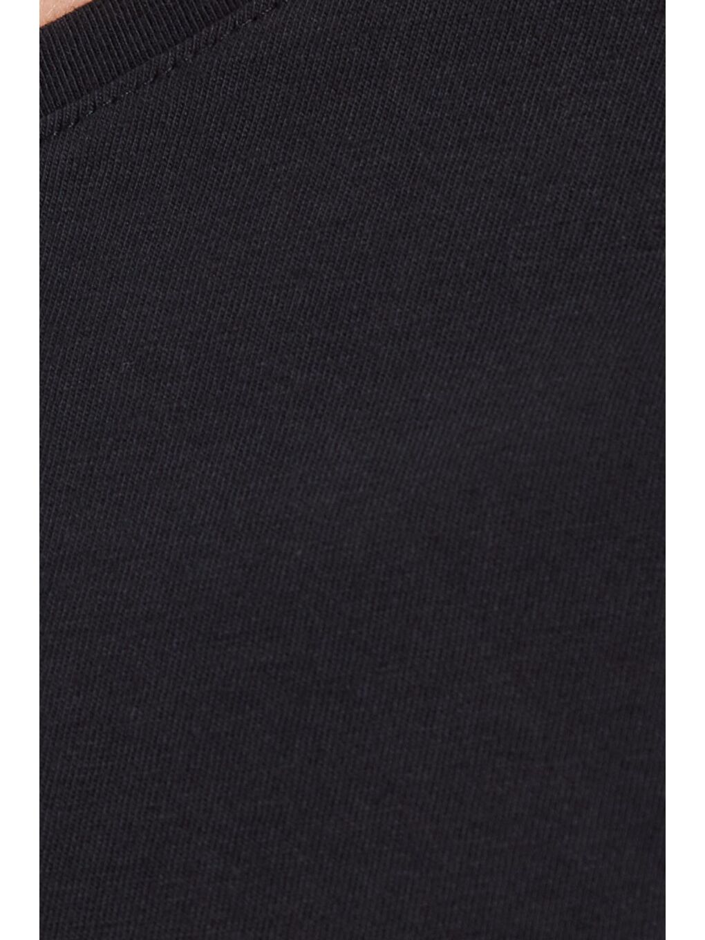 Erkek Standart Fit %100 Pamuk V Yaka Beli Lastikli Siyah Pijama Takımı-5